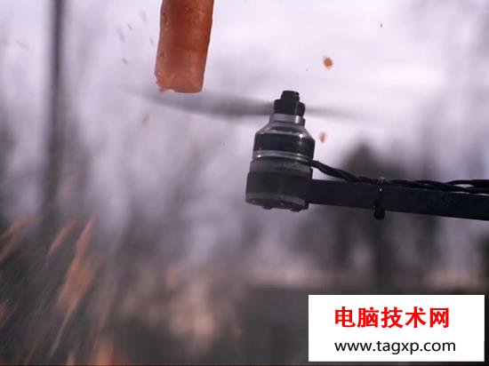 實測高速轉(zhuǎn)動下扇葉能砍瓜切菜，別輕視無人機