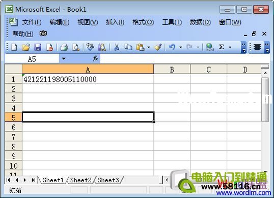 Excel中輸入身份證號
