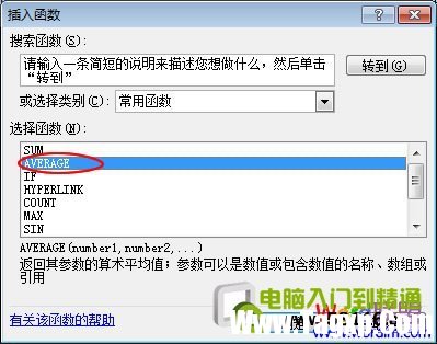 選擇函數(shù)AVERAGE