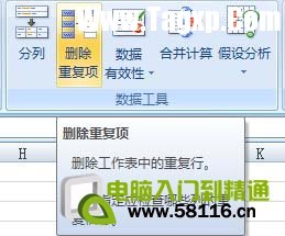 在Excel2007中快速刪除重復(fù)數(shù)據(jù)項(xiàng)