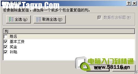 在Excel2007中快速刪除重復(fù)數(shù)據(jù)項(xiàng)