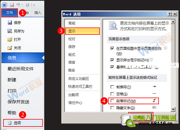 Word2010設(shè)置不顯示回車(chē)符