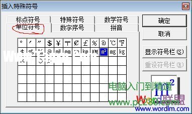 插入特殊符號(hào)