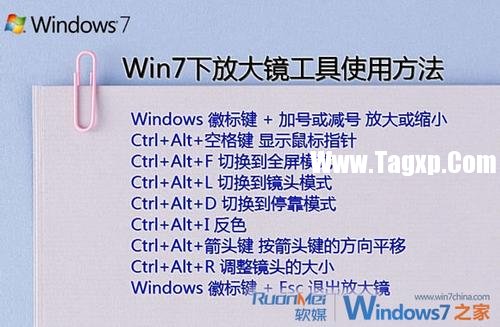 Windows 7中放大鏡的使用方法和快捷鍵