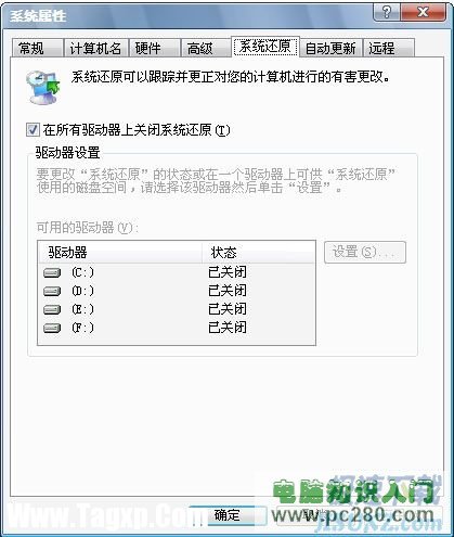 圖2：關(guān)閉系統(tǒng)還原