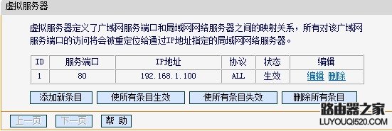 fast路由器虛擬服務(wù)器端口映射效果