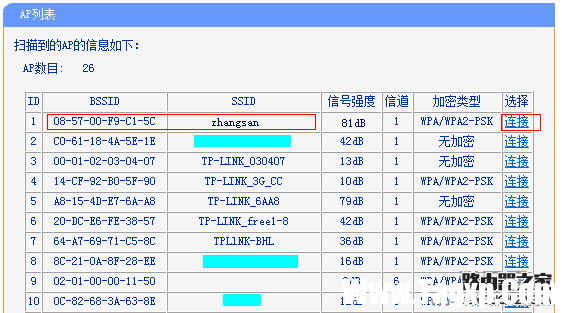 副路由器B橋接到主路由器A