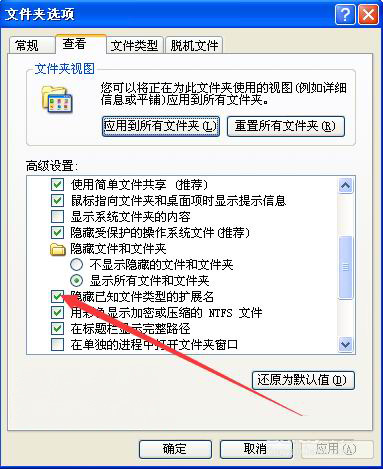 XP系統(tǒng)改變文件擴展名導(dǎo)致文件不可用的解決方法