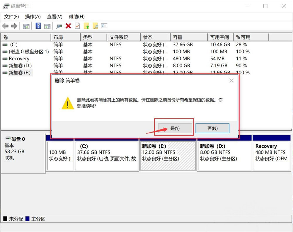 Windows10系統(tǒng)刪除磁盤分區(qū)及刪除卷的方法