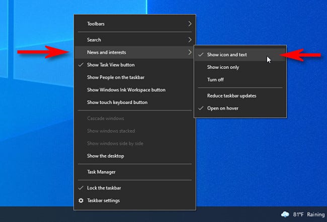 Windows10系統(tǒng)使用天氣小插件的方法