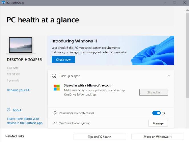 Windows10自動(dòng)獲取 PC Health