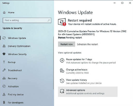 KB5005611 Windows 10 Build 19043.1263 21H2 和 21H1