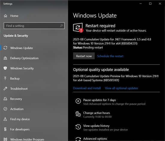 Windows 10 KB5005101 修復(fù)了 21H1 及更早版本中