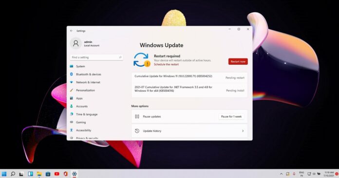 Windows11 Build 22000.71 (KB500