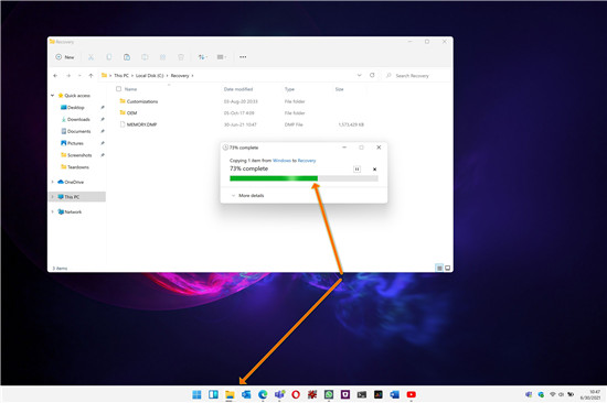 Windows 11新文件傳輸進度指示器能顯示在任