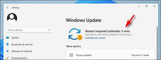 windows11將顯示安裝更新需要多長時(shí)間