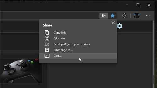 Microsoft Edge瀏覽器正在獲取桌面共享中心