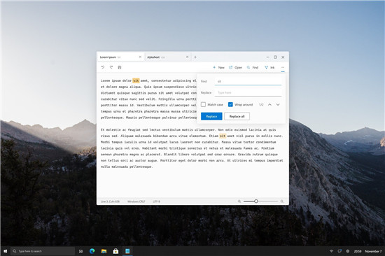 Windows 10的記事本采用新概