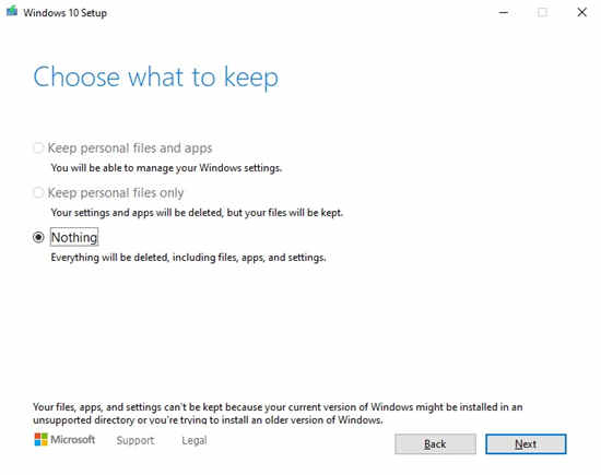Windows10就地升級(jí)錯(cuò)誤意味著您不再可以保留文件