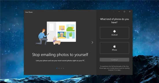 Windows 10的Your Phone應(yīng)用在下
