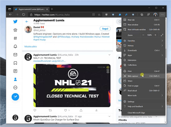 Microsoft Edge接收新的Web Capture功能