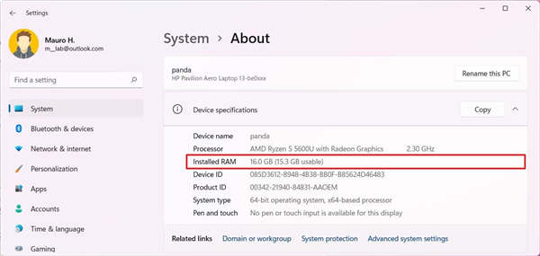 如何在Windows11上查看基本內(nèi)存信息