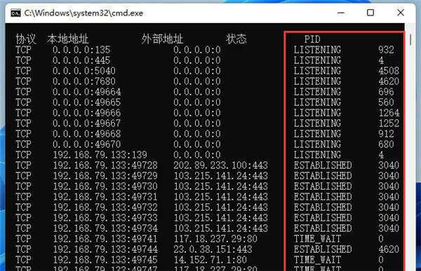 教你win11怎么查看端口是否被占用