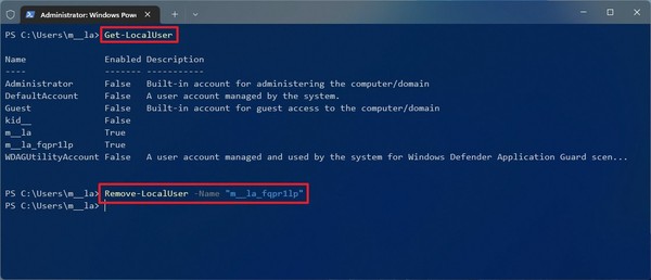 win11下如何使用 PowerShell 刪除帳戶(hù)