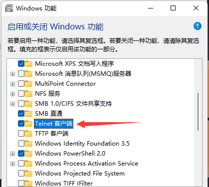 win11打開telnet_win11打開telnet方法怎么操作