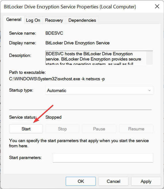 修復：無法在Windows11中打開BitLocker控制面板工具