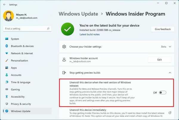 如何在 Windows 11 上停止 Insider 構(gòu)建