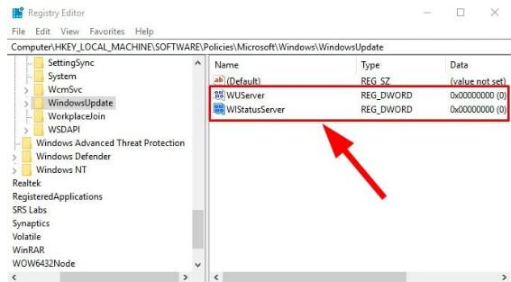 win11系統(tǒng)從注冊(cè)表中刪除 WUServer 和 WIStatusServer方法