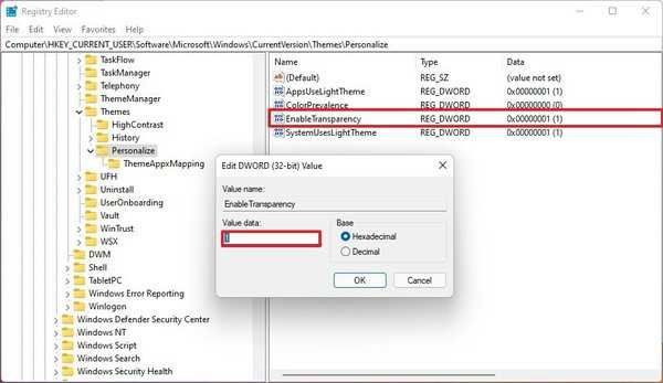 如何在Windows11上禁用透明效果