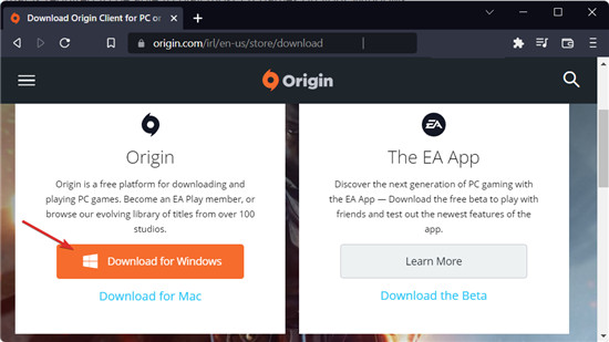 如何在Windows11上下載Origin游戲的運(yùn)行平臺(tái)