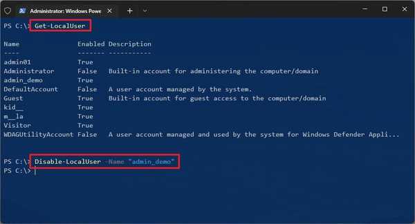 windows11中如何使用 PowerShell 禁用帳戶