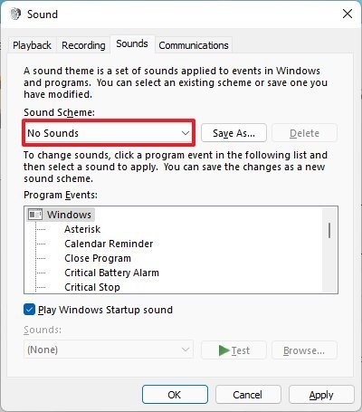 如何關(guān)閉系統(tǒng)聲音_教你如何在Windows11上禁用系統(tǒng)聲音