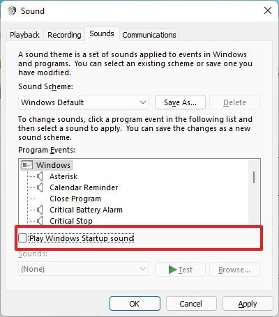 如何在Windows11上禁用啟動(dòng)聲音