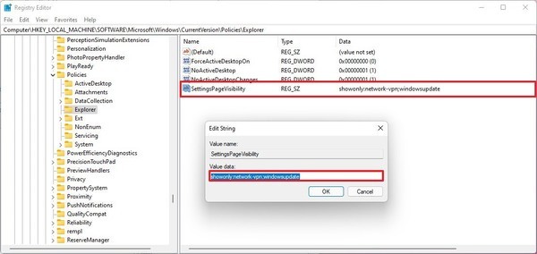 win11系統(tǒng)下如何使用注冊(cè)表隱藏特定的設(shè)置頁面