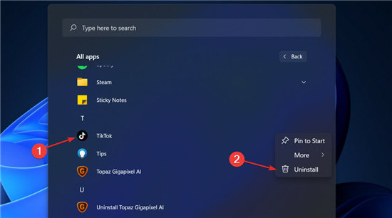 刪除tiktok_如何在 Windows 11 中刪除 TikTok