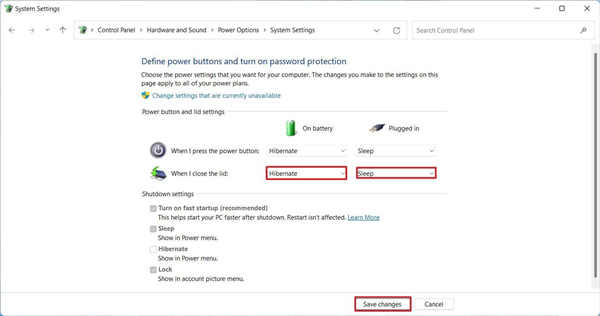 在Windows11筆記本上關閉蓋子時如何選擇操作