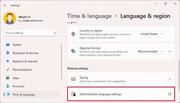 如何在Windows11上更改高級區(qū)域設(shè)置