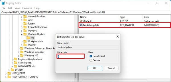 windows11最新注冊表禁用自動更新方法