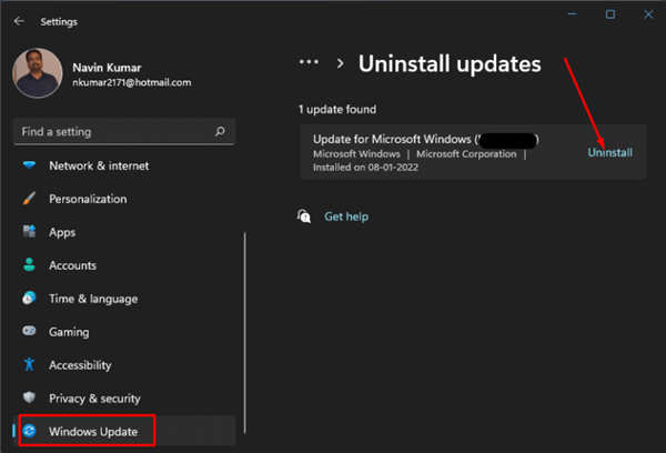 如何從Windows11卸載KB5009566
