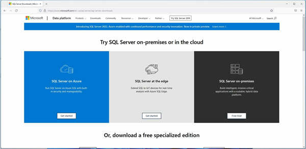 在Windows11上下載并安裝Microsoft SQL Server 