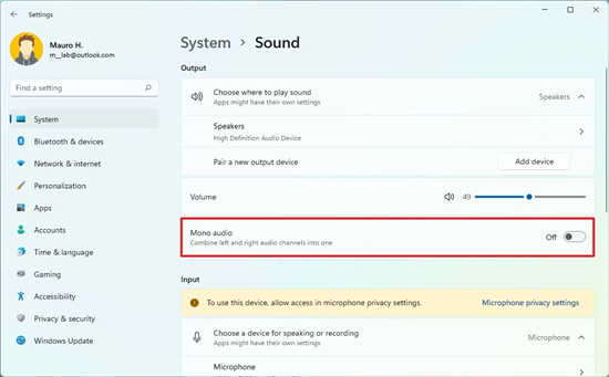 在Windows11上啟用單聲道音頻操作方法