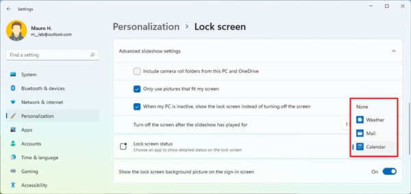 win11如何自定義鎖定屏幕的應(yīng)用程序狀態(tài)