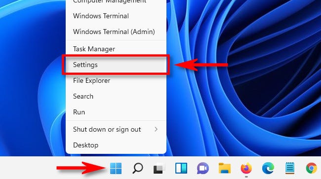 在 Windows 11 中，右鍵單擊“開始”按鈕并選擇“設(shè)置”。