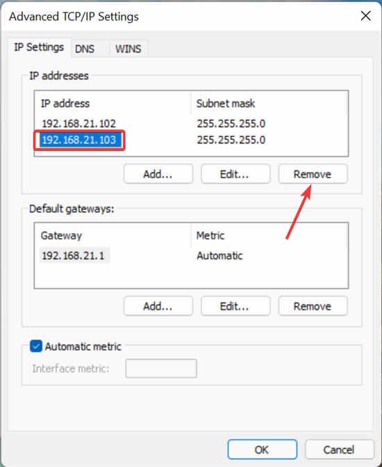 如何在Windows11中刪除輔助IP地址?