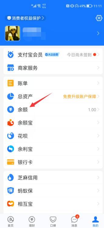 支付寶轉(zhuǎn)賬紅包的錢在哪里(2)