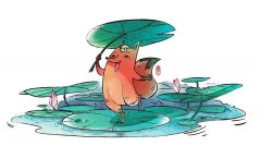 PS如何制作踩在荷葉上小狐貍插畫-PS給踩